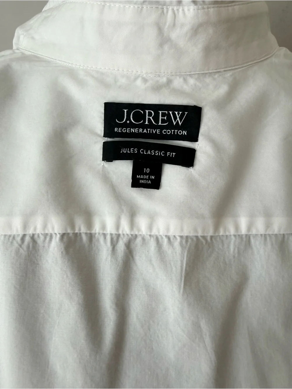 J. Crew White Button-Up Shirt with feminine Lace Collar  100%cotton
